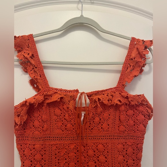 Free People Orange Crochet Mini Dress - Picture 5 of 5